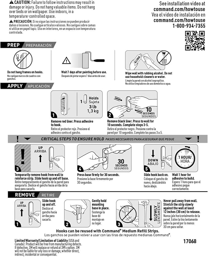 Command Medium Wire Hooks Value Pack, White, 7-Hooks, 12-Strips, Organize Damage-Free