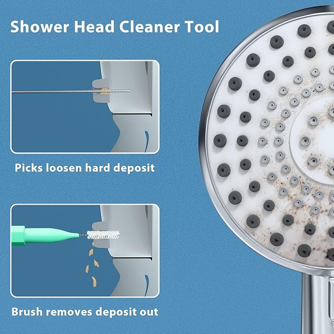 Shower Head Cleaner Tools, Multiple-Size Shower Head Cleaning Brush Picks for Showerhead Small Hole Nozzle, Green