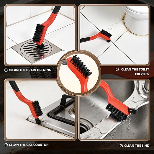 24 Pieces Wire Brushes Set, Nylon/Brass/Stainless Steel Bristles for Cleaning Welding Slag and Rust,Scratch Brush with Mini Head & Hanging Hole for Everyday Cleaning