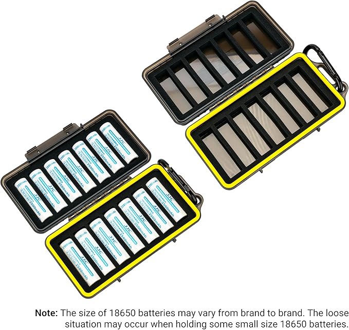 KIWIFOTOS 14 Slots 18650 Battery Organizer Case Protective Hard Storage Case Shockproof 18650 18350 Battery Holder Box Batteries Container