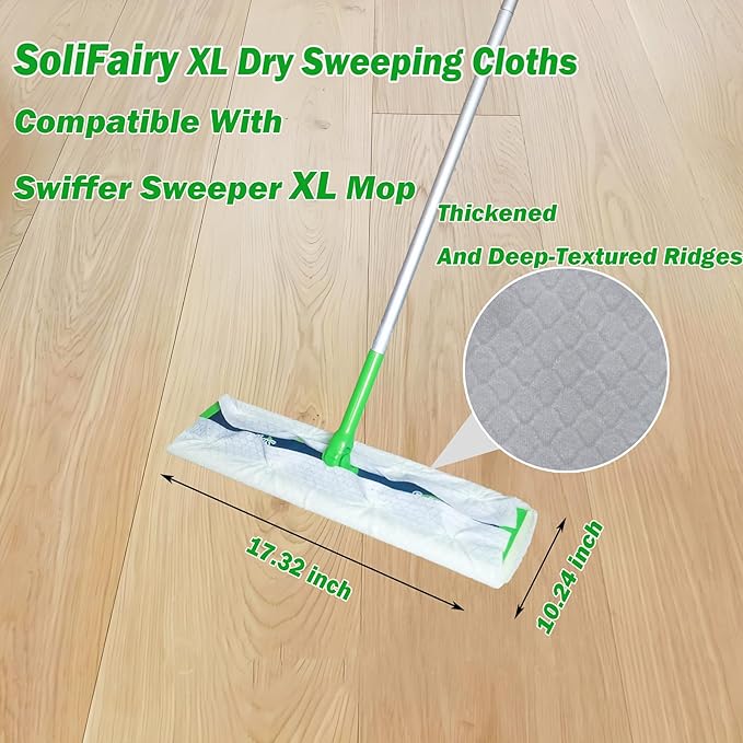 XL Dry Sweeping Cloth Refills for Swiffer Sweeper X-Large Mop, XL Disposable Dry Pads Refills, Pet Hair Dust Heavy Duty Dry Floor Cloth Refills for Floor Sweeping and Cleaning, 60 Count