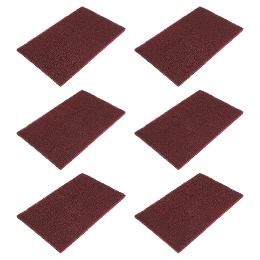 6 PCS Red Nylon Scuff Pads, Scouring General Purpose Hand Pads for Cleaning, Deburring, Scouring, Sanding, Surface Preparation (8.27 X 5.51 Inches)