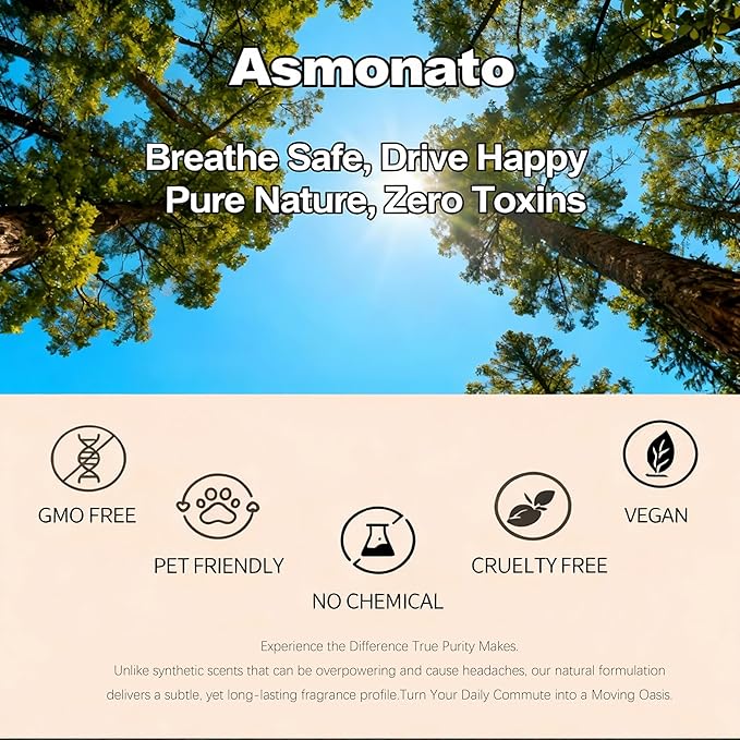 Car Air Freshener-The Original Wood Air Freshener for Visor Clip - Long Lasting Car Odor Eliminator and Scent Diffuser for Cabin, Truck & SUV-Includes 2 Metal Clips-Teak