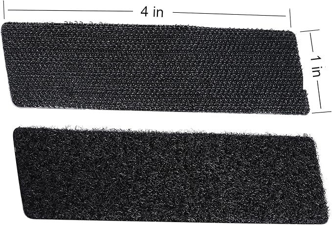 20 Sets 1x4 Inch Hook and Loop Fastener Strips with Adhesive Heavy Duty Double Sided Sticky Picture Hanging Wall Mounting Tape for Home and Office Use, Black