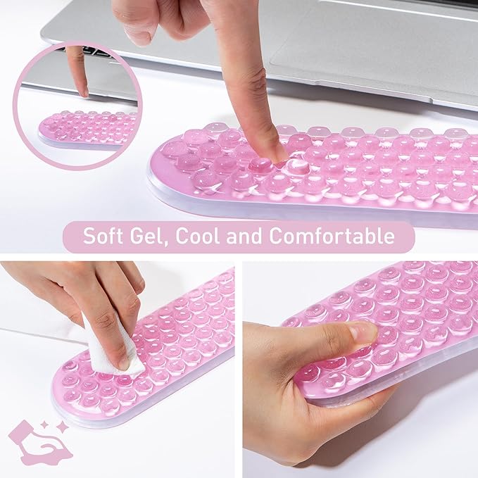 Gel Mouse & Keyboard Rest Set,Pain Relief,Cool Touch,Non-Skid