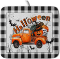Holiday Truck Dish Drying Mat - Orange Holiday Absorbent Microfiber Dish Drying Pad for Kitchen Counter