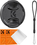 K&F CONCEPT 67mm Lens Cap Cover, 4-in-1 Center Pinch Lens Cover Black Anti-Loss Keeper Leash Microfiber Cleaning Cloth Kits Compatible with Nikon, Canon, Sony, Fujifilm Camera Lenses