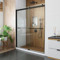 DreamLine Sapphire 56-60 inch W x 76 inch H Semi-Frameless Bypass Shower Door in Matte Black