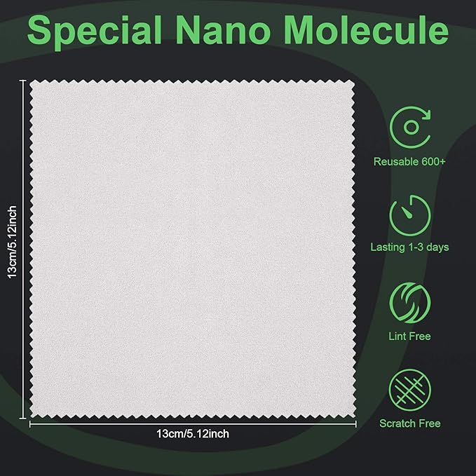 Anti Fog Wipes Nano Anti Fog Cloth Defog Reusable Cleaning Cloth for Glasses Goggles Motorcycle Helmet Eyeglass Camera Lens (3 Pieces)