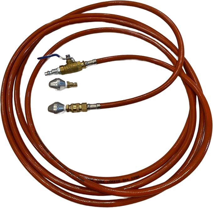 Professional 15' Quick Connect Hose for Dryer Vent Cleaning with Reverse and Forward Skipper Air Balls, Brass Fittings