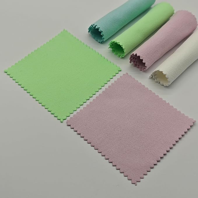 50pcs Jewelry Cleaning & Polishing Cloth for Silver,Gold,Platinum,Easy to Carry,Wipe and Care.Pre-Treated Ultrasoft Fabric with Tarnish Remover Jewelry Cleaner(3x3 Aqua Blue)