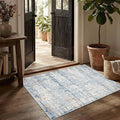 2x3 Entryway Rug,Door Mat Indoor Entrance, Washable Non Slip Kitchen Bathroom Rugs, Ultra-Thin Throw Small Rug for Front Door, Blue Beige