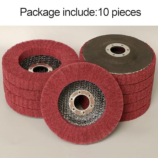 10Pcs 4 1/2" x 7/8" Non-Woven Flap Disc Polishing Grinding Wheel,Scouring pad Buffing Wheels for Angle Grinder,Flap Discs for Power-Operated Grinders