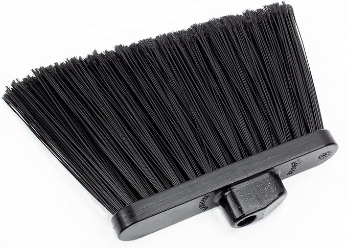 SPARTA 41082EC03 Plastic Color Coded Broom, Flagged Bristles, Long Broom With Angled Head For Large Debris, 56 Inches, Black, (Pack of 12)