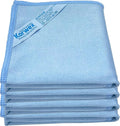 Longmann Window Cleaning Cloth, Glass Cloth, Cleaning Cloth, Streaks Schatches Free (Blue 4 Pack)