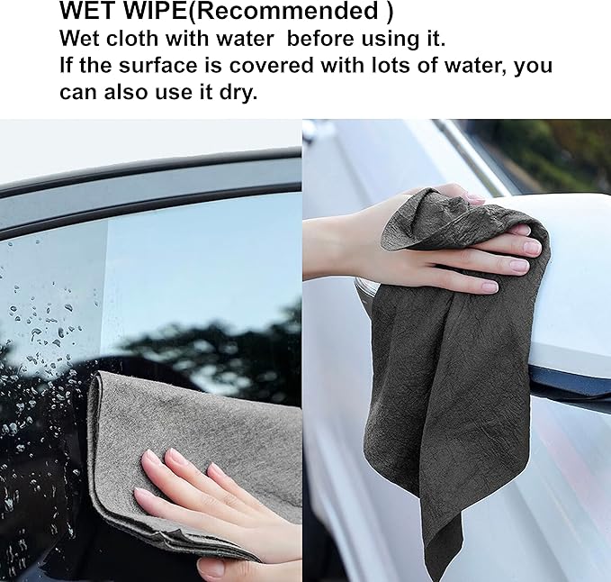 Magic Glass Cleaning Cloth 10 Pcs - Streak Free, Ultra-Absorbent car Window Fog Remover, Monitor Screen, and Glasses Cleaning Towel Made from Seaweed fibers 11.8"x11.8" (10, 30cm x 30cm)