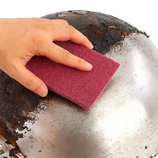 Green Scuff Pads - 6Pcs Scouring Pad - Very Fine Grade Hand Pads General Purpose Sanding Hand Pads 200 x 125mm/8" x 5"