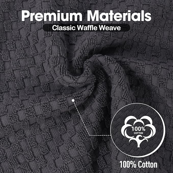 6 Pack 100% Cotton Wash Cloth, 12x12Inch Highly Absorbent and Soft Feel Fingertip Towels, Machine Washable Washcloths for Bathroom, Gym, Hotel, Spa and Kitchen, 6 Colors