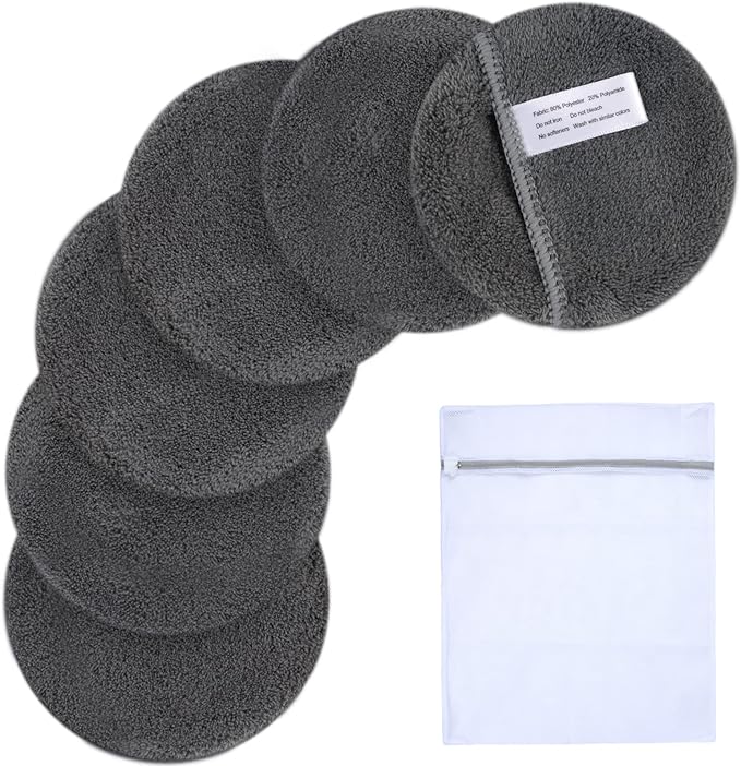 SUNLAND Reusable Makeup Remover Pads for Face,Eyes,Lips Microfiber Face Cleansing Gloves Washable Makeup Remover Cloth with Laundry Bag Rounds Pads