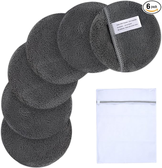 SUNLAND Reusable Makeup Remover Pads for Face,Eyes,Lips Microfiber Face Cleansing Gloves Washable Makeup Remover Cloth with Laundry Bag Rounds Pads