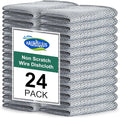 Multipurpose Non Scratch Wire Dishwashing Rags, Cleaning Cloths, 24 Pack
