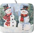 Winter Dish Drying Mat 16 x 18 Inch Xmas Snowman Pattern Dish Drying Pad Absorbent Microfiber Mats for Christmas Dish Rack Pad for Kitchen Counter Coffee Bar Decor