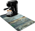 Appliance Mat 24x16 Inch, Wood Grain Panel Design, Absorbent Hide Stain Rubber Backed Dish Drying Mat for Kitchen Counter, Bar Mats for Countertops, Under Coffee Bar Maker Machine Pot Espresso Machine