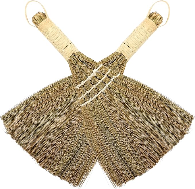 Witch Altar Broom, Wicca Brush DIY Craft Jewelry Making Pendant Wiccan Ritual Broom Altar Witches Broom Handmade Mane Broomstick for Ceremonial Wall Decor 25.5cm