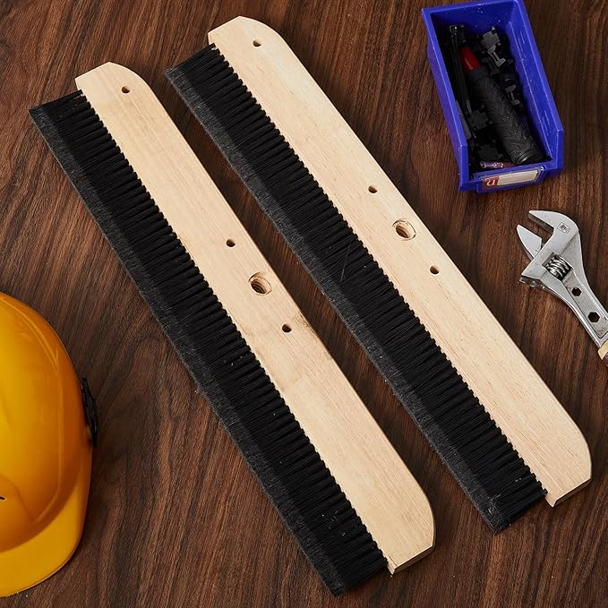 1 Pack 24 Inch Concrete Broom Finishing Tools Wood Backed, Polypropylene Bristles Brush Push Brooms Without Handle for Concrete Finishes Hard Floors