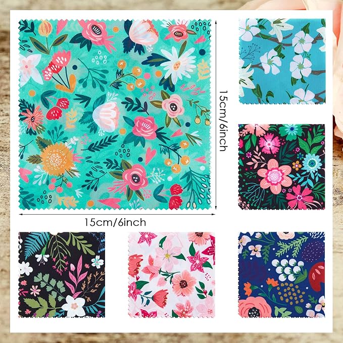 Weewooday 18 Pieces Glasses Cleaning Cloth Cute Flower Spring Floral Design Microfiber Cleaning Cloth Llama Eye Glasses Lens Cleaner Cloth Glasses Reusable Cloth Wipes for Phone (Floral)