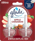 Glade PlugIns Refills Air Freshener, Scented and Essential Oils for Home and Bathroom, Apple Cinnamon, 1.34 Fl Oz, 2 Count