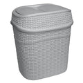 Bath Bliss 9.5 Liter Swing Top Waste Bin Sailor Knot Trash Can | Dimensions: 11.22" x 8.27" x 12.6" | Great for Office | Bathroom | Lid Remove | Grey | Bathroom Wastebasket | Grey