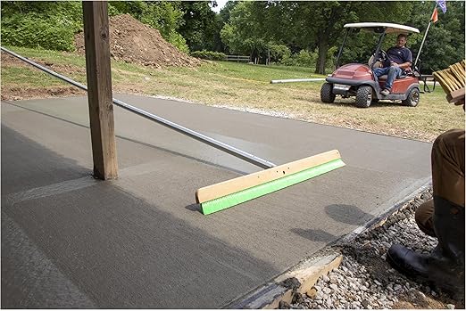 MARSHALLTOWN Wood Backed Concrete and Masonry Broom, Green Nylon, Made in The USA, 6562