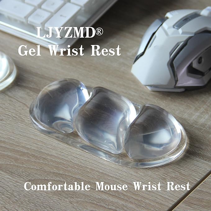 Ergonomic Cooling Gel Mouse Wrist Rest Pad, Arm Support with Non-Slip Base for Desk Cute Accessories (Classic, Transparently, Suitable for Mouse)
