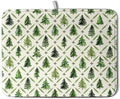 Christmas Dish Drying Mat for Kitchen Counter 18x24 Inch Sage Green Xmas Tree Drying Pad Winter Holiday Dish Draining Mat Microfiber Absorbent Dish Drainer Rack Mat for Coffee Bar