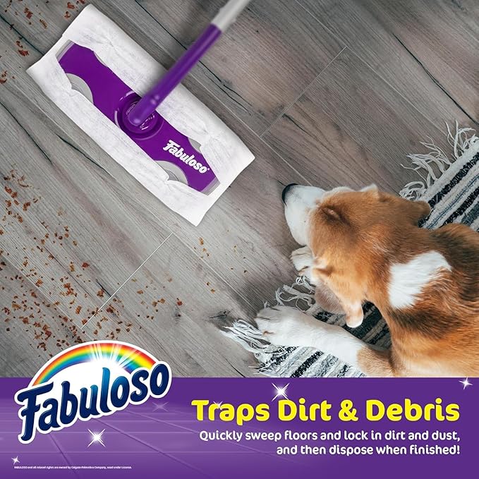 Fabuloso Dry Cloths - Sweeping Pads for Use with Fabuloso Dry + Wet Sweeper for Bold and Bright Cleaning Experience - Clean Your Floors with Ease, 16 Count - 2 Pack