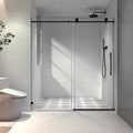 Frameless Shower Door 49"-54" W x 76" H-5/16 (8mm) Tempered Glass Single Sliding Bathroom Door W/Adjustable Soft Closing,Brushed Nickel,Nano Cleaning,Easy Install (SGCC Certified)