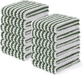 Homaxy Kitchen Towels(12 Pack, 10 x 20 inches), Ultra Soft and Absorbent Dish Towels, Reusable Fast Drying Microfiber Cleaning Cloth, Coral Velvet Wave Design No-lint, Grass Green