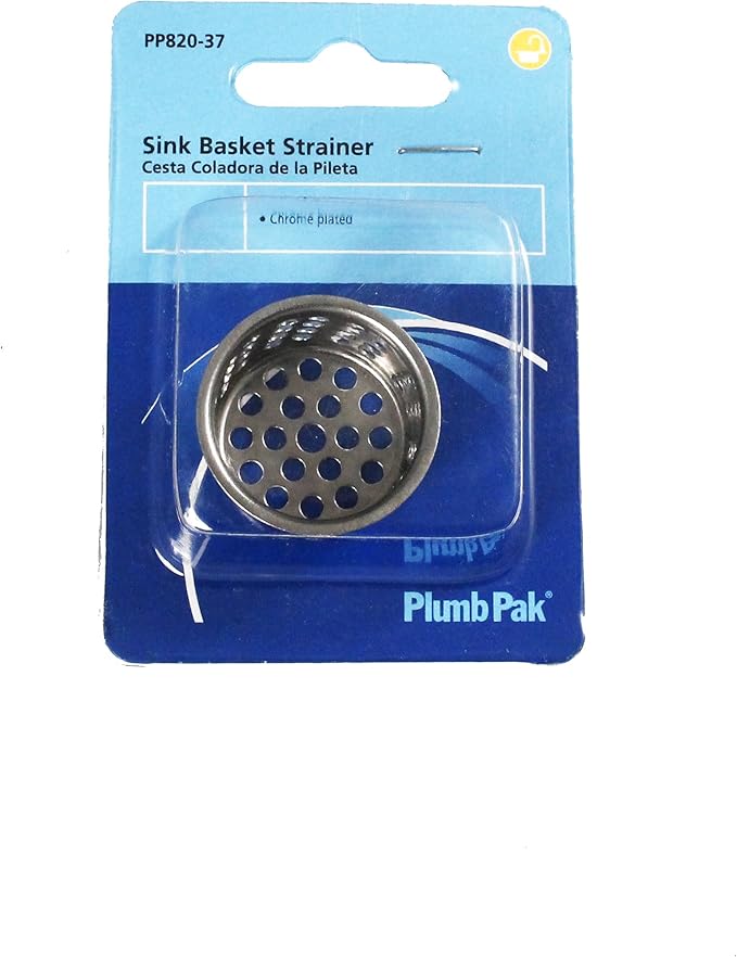Plumb Pak, Chrome, Size PP820-37 Strainer Basket-Basin Sink 1-inch, 1 Pack