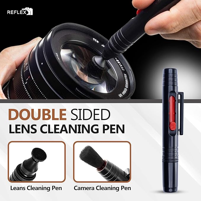 REFLEX CAMERA Professional 19 in 1 Camera Cleaning Kit, Camera Lens Cleaning Kit with Lens Pen, Air/Dust Blower, Microfiber Lens Cloth, Sensor Cleaning Swabs, Lens Solution & Handy Storage Container