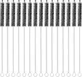 uxcell 15Pcs Drinking Straw Cleaning Brushes, 8" x 3/8" Nylon Bristles Long Straw Brush Pipe Cleaner for Washing Straws Pot Spout, Sippy Cup, Bottle and Tube (Black)
