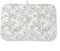 Sage Green Dish Drying Mat 18 x 24 Inch Chinoiserie Light Green Floral Drying Mat for Kitchen Counter Absorbent Spring Summer Flowers Dishes Dry Pad for Drainer Rack Kitchen Fast Dry