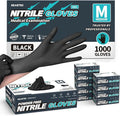 Beastek Black Disposable Nitrile Exam Gloves 100 Pcs 4Mil Chemical Resistant Powder-Free Latex-Free Food Safe Medical Cooking