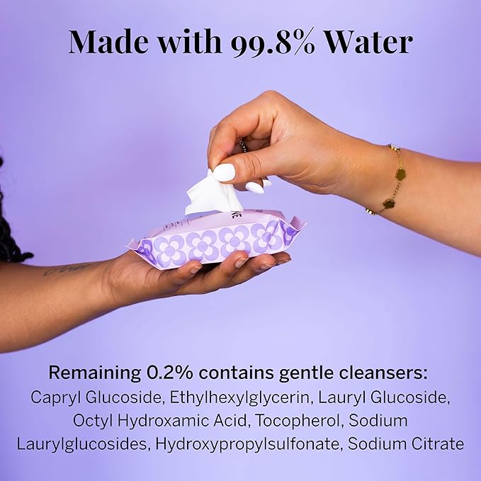 Pixie Menstrual Cup Wipes - On The Go Public Bathroom Feminine Wipes - Safe On Period Cups & Menstrual discs - Biodegradable, Flushable, Ph Balanced (20 Count (2 Pack)