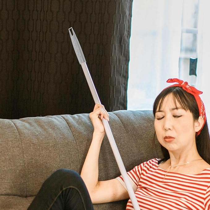 Beaupretty 2pcs Gray Plastic Broom Handles 19mm Diameter with Dustpan Handle Grips Replacement for Indoor Manual Carpet Sweeper and Push Broom Accessories