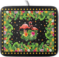 Giwawa Tropical Flamingo Dish Drying Mat Palm Leaves Absorbent Dishes Drainer Pad Microfiber Dish Rack Mat for Kitchen Countertop Decor 16x18 Inch