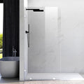 43" W ×80" H Shower Glass Panel, Frameless Fixed Glass Shower Panel with Clamps, 3/8" (10mm) Thick Clear Certified Tempered Shower Door, Bathroom Shower Screen in Bright Chrome UKH07B2-43X80-CH