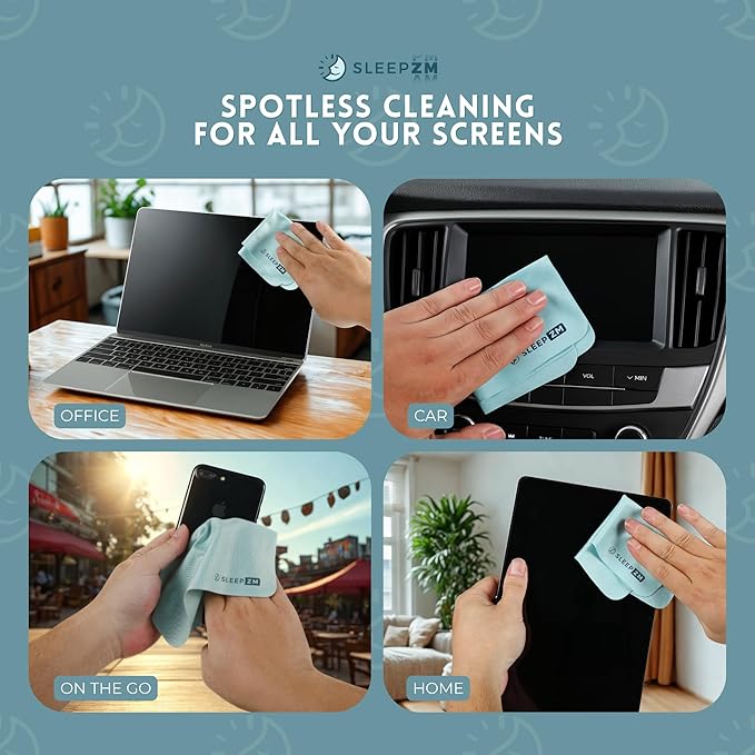 3 Pack Special Blue Light Glasses Microfiber Cleaning Cloths - Safe and Effective Cleans Lenses, Screens, Cameras, Eyeglasses, Cell Phone, LCD TV Screens and More (6X7)