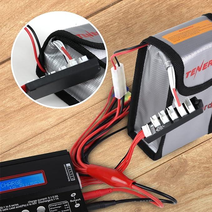 Tenergy 4 Pack, Fire Retardant Lipo Bags, Battery Bags for Charging and Storage, 5.5x3.5x2 inches Each