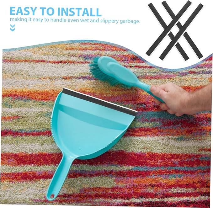 Milisten 4pcs Rubber Dustpan Lips Replacement Edge Strips for Enhanced Sealing Easy Installation and Improved Cleaning Efficiency for Various Cleaning Tasks